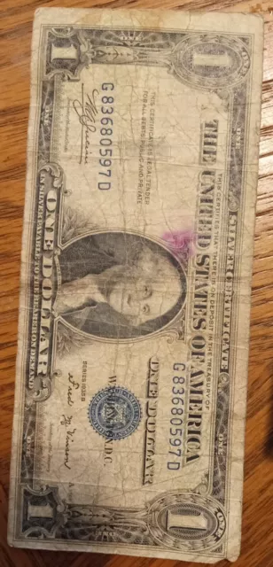 1935 B One Dollar Silver Certificate