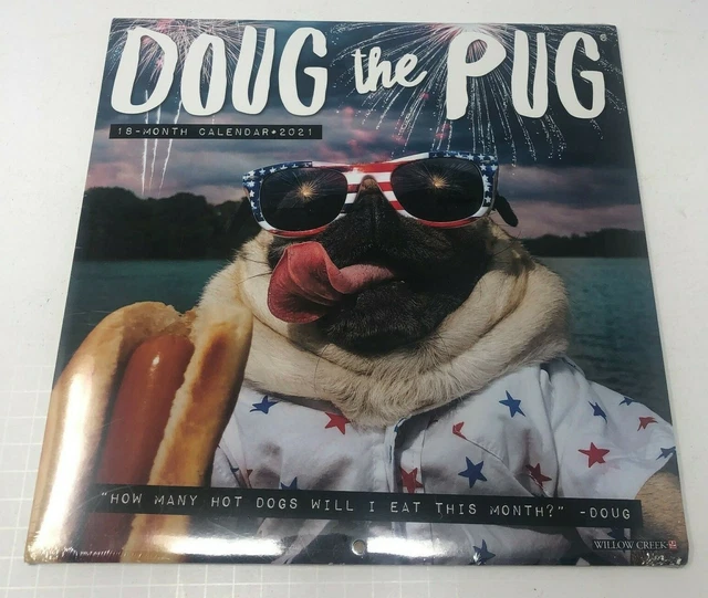 DOUG THE PUG (dog breed calendar) 2021 Wall Calendar (Free Shipping