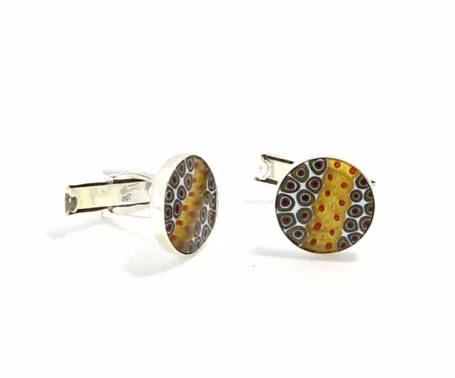 Gemelli Polsini Cufflinks Argento 925 e Murrine Vetro di Murano Made in Italy