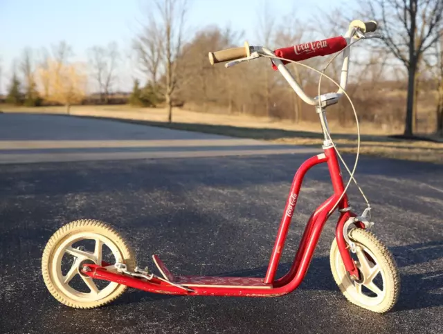 Vintage Old School BMX bike scooter Coca Cola Soda red white RARE