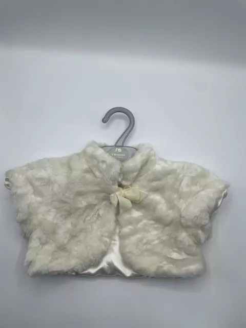 New Baby Girls 12-18 Months Clothes Cute Soft Faux Fur Gilet Cape Coat.