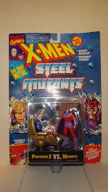 MARVEL~X-MEN STEEL MUTANTS PROFESSOR X vs MAGNETO  DIE CAST FIGURES 1994
