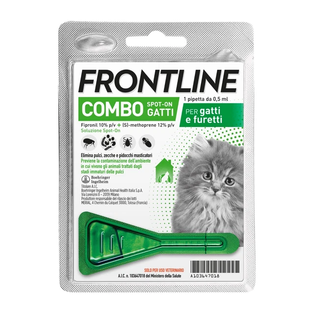 FRONTLINE COMBO Gatti–Furetti, 1 Pipetta Antiparassitario Zecche Pulci Pidocchi