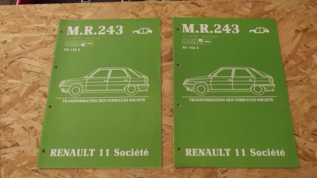 LOT DE 4 M.R.242 et 243 - RENAULT 9 et 11 + R11 SOCIETE + 1 FORMATION TECHNIQUE
