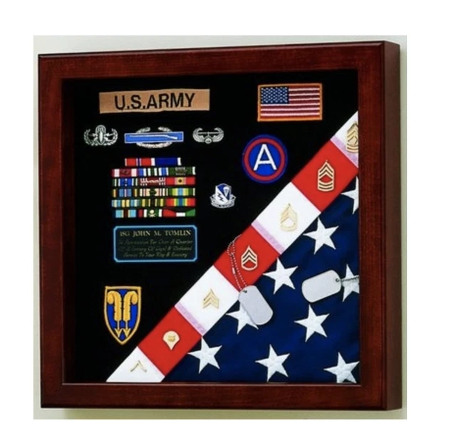 AMERICAN MADE US Flag Army Medals Display Case Shadow Box 799.00