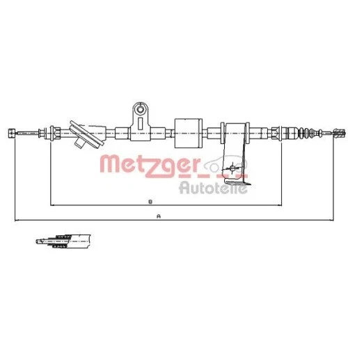 Mapco 5124 Cavo Freno A Mano Posteriore Sinistro - Per Fiat Bravo II E Stilo, Lunghezza 1786 Mm