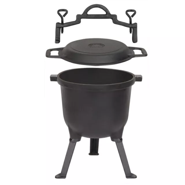 Gusseisen Kessel Bräter Feuerkessel Feuertopf Kochtopf Lagerfeuer Dutch Oven 8L