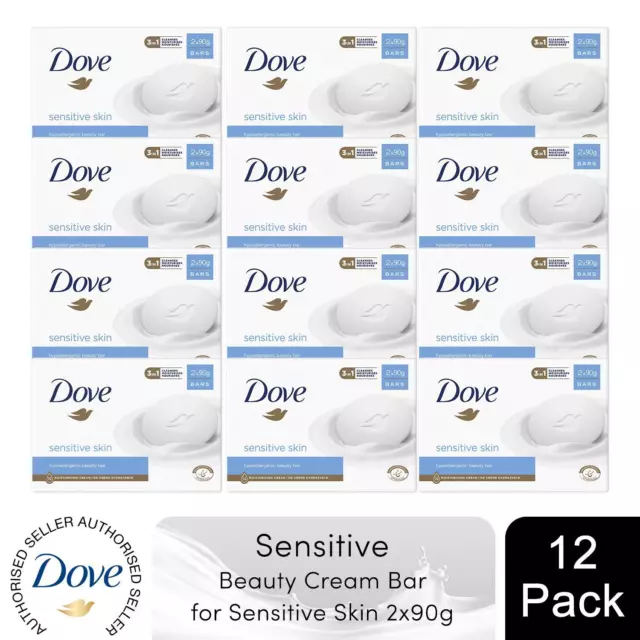 Dove Sensitive Hypoallergenic Moisturising Beauty Bar for Sensitive Skin12x2x90g