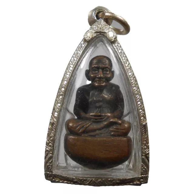 Great Lp Tuad Old Thai Pendant Amulet Very Real Rare !!!