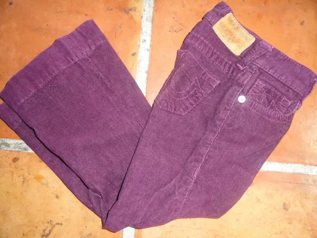 True Religion Toddler Girls Corduroy Purple Pant Size 4