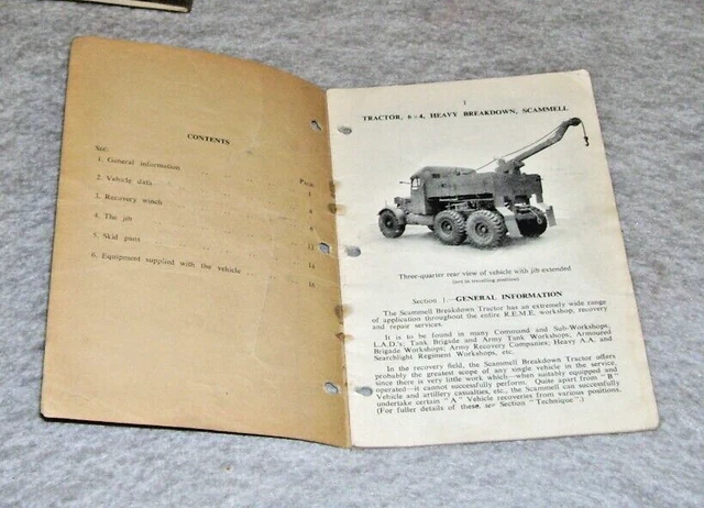 Recovery Tractor MANUAL OF RECOVERY TRACTOR 6x4 HEAVY BREAKDOWN SCAMMELL EXPLORER 1951 ...