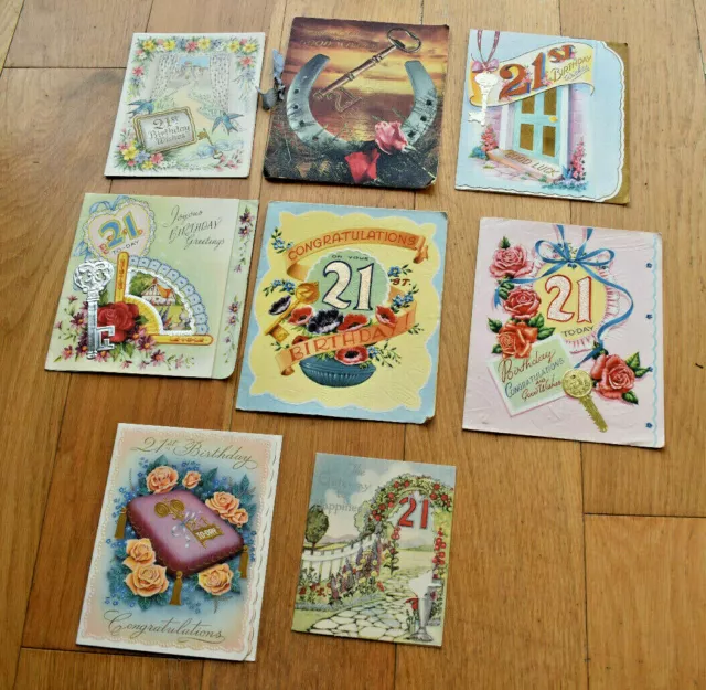 1950s VINTAGE 21st BIRTHDAY GREETINGS CARDS BUNDLE