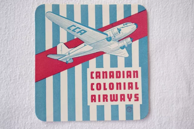 Canadian Colonial Airways Airline Luggage Label