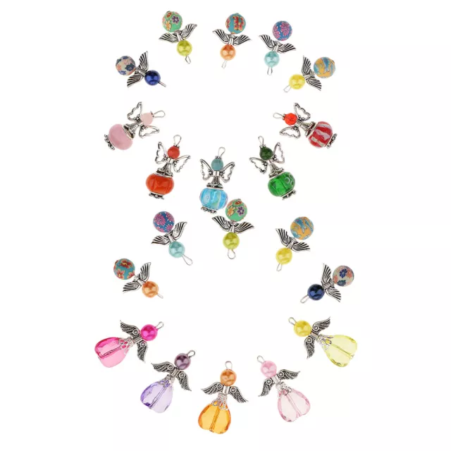 20 Stück Mixed Acryl Perle Clay Polymer Engel Flügel Anhänger Charms