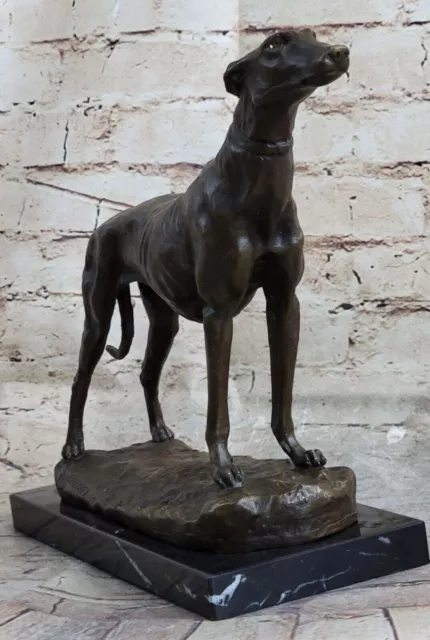 Greyhound Retired Rescued Adopted Racing Dog Sighthound Bronze Marble Statue Art
