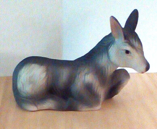 VINTAGE CERAMIC DONKEY by Homco Gray Nativity Figurine 5216 14.00