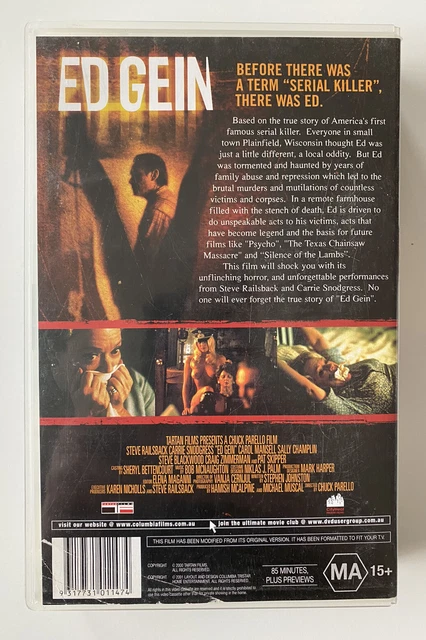 ED GEIN (IN The Light Of The Moon) [VHS] Columbia Tristar Ex-Rental ...