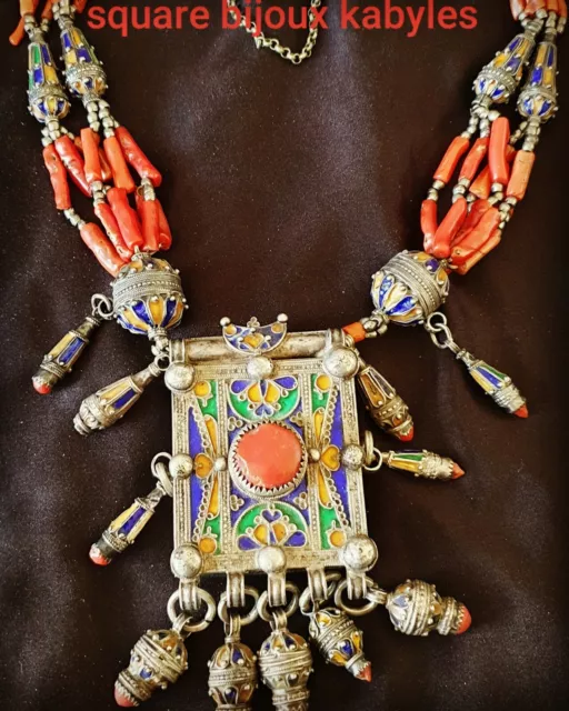 Bijoux Kabyle ( Jewelry Kabyle North Afrique) Silver And Coral 3