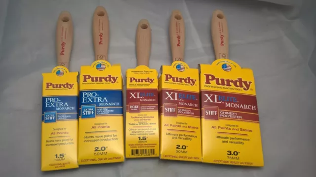 PURDY Monarch XL Elite and Pro-Extra paint brushes 1.5* - 3" 38mm - 76mm