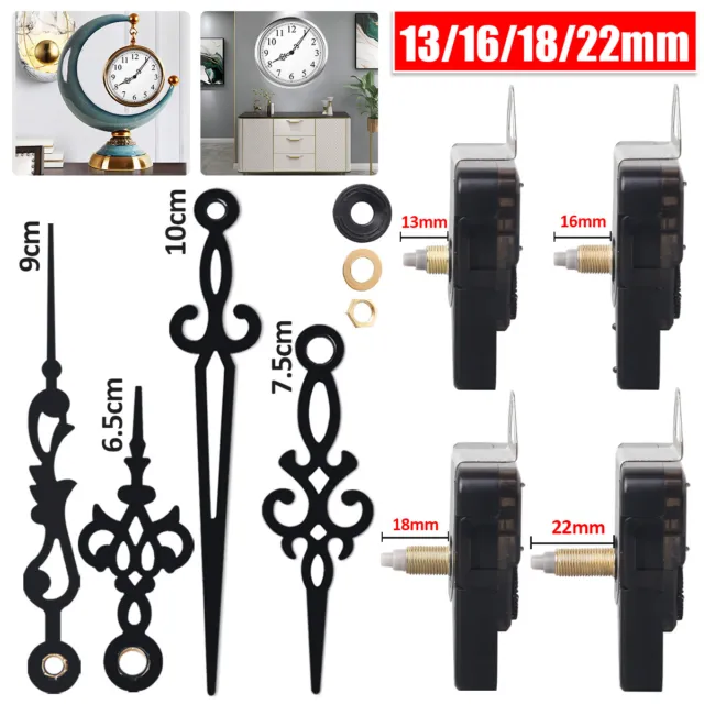 13/16/18/22mm Quartz Movement Wall Clock Motor Mechanism Long Spindle Repair Kit