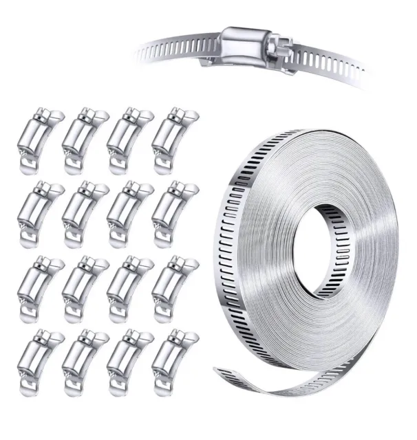 Large&Stainless Steel Hose Clamps System Set Kit DIY, 30 FT Strap +...