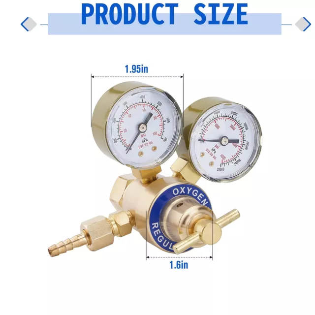 NUEVOS 2 pares de reguladores de oxígeno y acetileno medidores de gas de soldadura CGA540 y CGA200 3