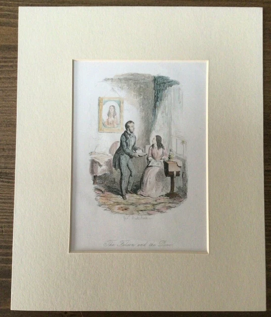 RARE CRUIKSHANK CARICATURE SATIRE MOUNTED PRINT 'The Falcon and