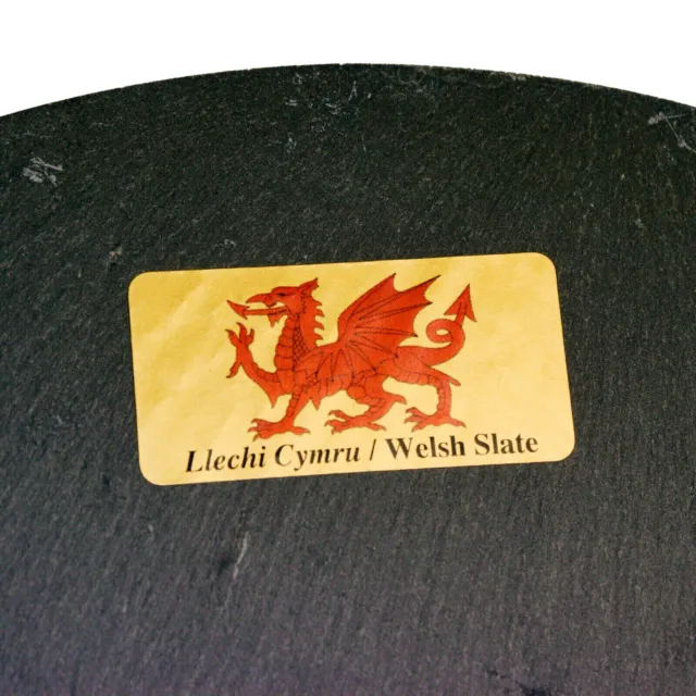Genuine Welsh Slate Wall Clock With Welsh Dragon Design, Non-Ticking Silent 3