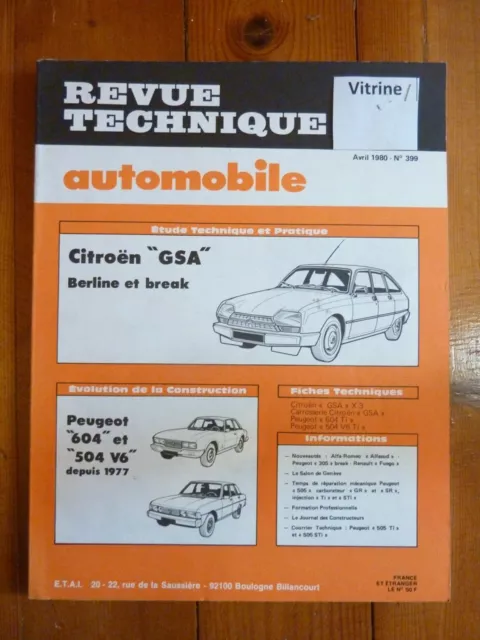 GSA Revue Technique Citroen Etat - Bon Etat Occasion