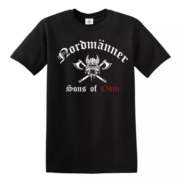 Nordmänner Sons of Odin T-Shirt Herren Viking Odin Thor Wikinger Tshirt Top Tee