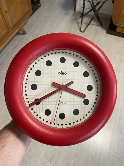 Orologio Bino Lorenz Design Vintage Rosso Raro Modernariato Parete