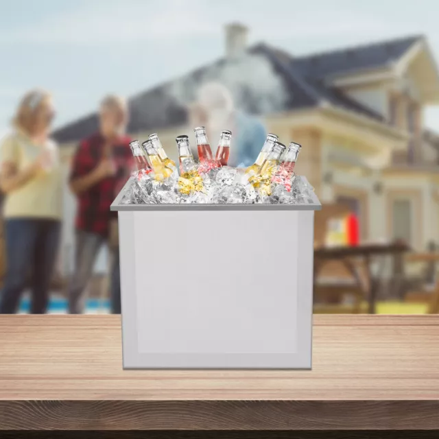 Drop-in Ice Bin Large Capacity Freestanding Drop-in Ice Chest for Family Commerc