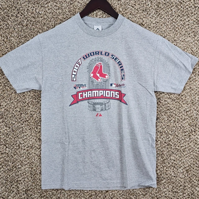 2007 World Series Boston Red Sox Shirt Mens Large Gray