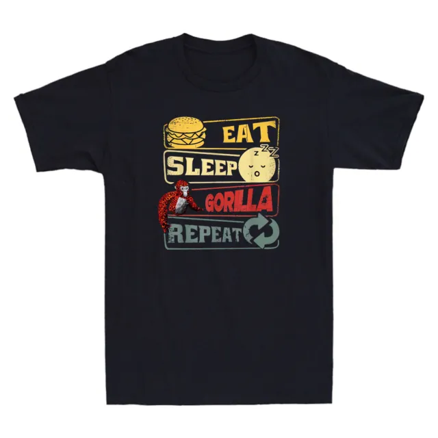 Eat Sleep Gorilla Decorations Repeat Funny Game Gamer Gift Vintage Men's T-Shirt