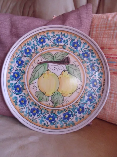 Grande Piatto Da Parete In Ceramica Siciliana Diametro Cm 30