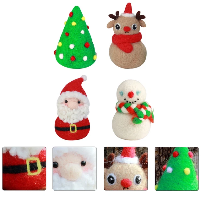 Juego de 4 juegos de fieltro de Navidad proyecto de costura fieltro de aguja de Santa