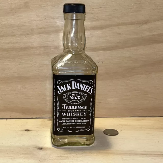 Empty Jack Daniels .375 Pint Bottle Glass Tennessee Sour Mash Whiskey Old No. 7