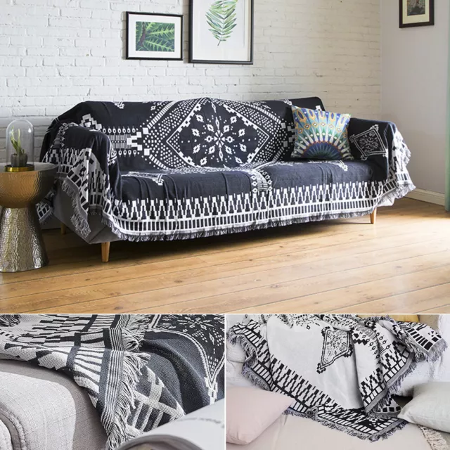 Warm  Cotton woven Blanket HERRINGBONE Sofa Couch throw fringed cover blanket-🌳