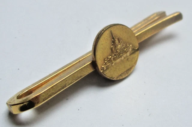 Pince à Cravate Vintage S.T. Dupont Paris - Plaqué Or Et Laqué - Boîte D'origine - État Parfait