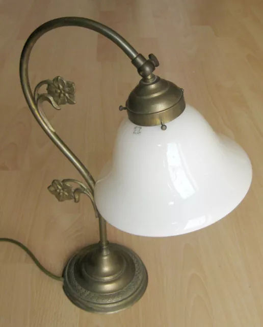 Tischlampe Messing Glas Jugendstil