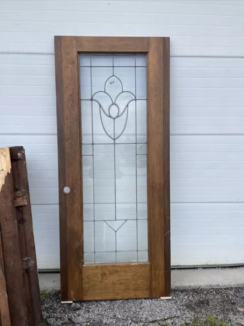 Martol 407 Antique Tulip Beveled Glass Door Birch 34 X 79.25
