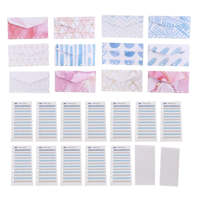 Lot De 12 Enveloppes Budget Pour Système D'Économie D'Argent - Enveloppes De Trésorerie Avec Feuilles De Suivi Et 24 Autocollants