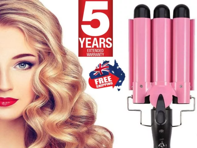 Hair Curler Ceramic Triple Barrel Curling Iron Wave Waver Wand Salon Styler AU