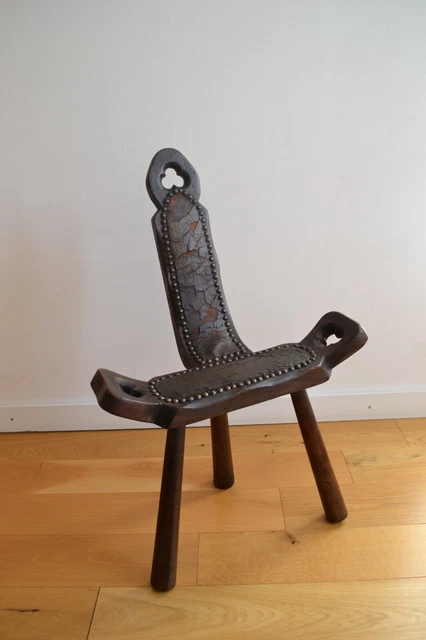 1950 Sgabello Treppiedi A Schienale Modernista Brutalista Era Chapo Noll