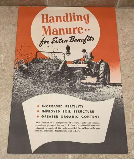 Vintage 1950 JI CASE Tractor Handling Manure Farm ADVERTISING Brochure