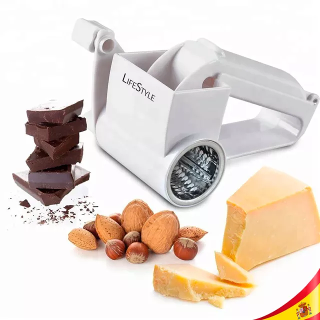 Rallador de Queso Giratorio Manual Rotativo para Queso Frutos Secos Quesos y Mas