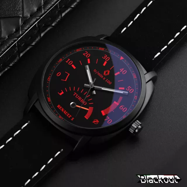 Orologio da polso Nero Opaco fan Renault GT5 Turbo 5 Contagiri Tachimetro Sport 3