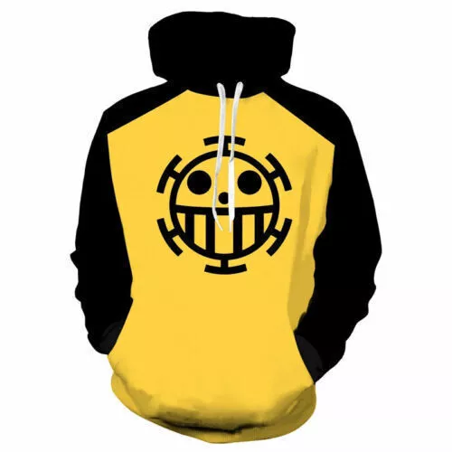 One Piece Trafalgar Law Hoodie Pullover Anime Men Women Sweatshirt Cosplay Size.