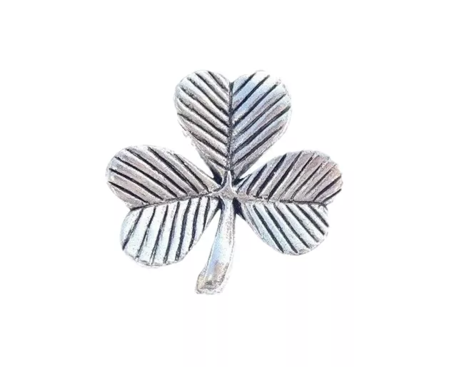 Shamrock Handcrafted in Solid Pewter In UK Lapel Pin Badge