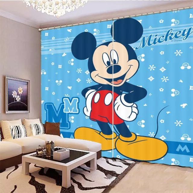 Mickey Mouse's Waist 3D Curtain Blockout Photo Printing Curtains Drape Fabric